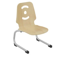 Chaise appui sur table Happy - coque bois hêtre - piétement acier époxy - taille 1 - lot de 4