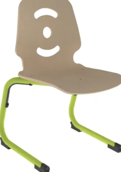 Chaise appui sur table Happy - coque bois hêtre - piétement acier époxy - taille 3 - lot de 4