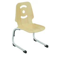 Chaise appui sur table Happy - coque bois hêtre - piétement acier époxy - taille 2 - lot de 4