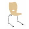 Chaise appui sur table Izoacier coque A - hêtre verni naturel - piétement acier gris alu - lot de 4