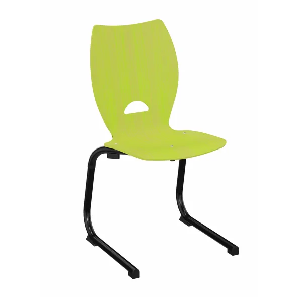 Chaise appui sur table Izoacier coque A - hêtre teinté - piétement acier époxy - lot de 4