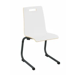 Chaise appui sur table Izoalu coque C - stratifié - piétement aluminium époxy - lot de 4