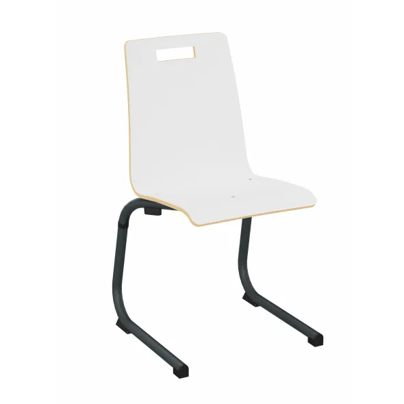 Chaise appui sur table Izoalu coque C - stratifié - piétement aluminium époxy - lot de 4