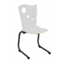 Chaise appui sur table Izoalu coque D - stratifié - piétement aluminium époxy - lot de 4