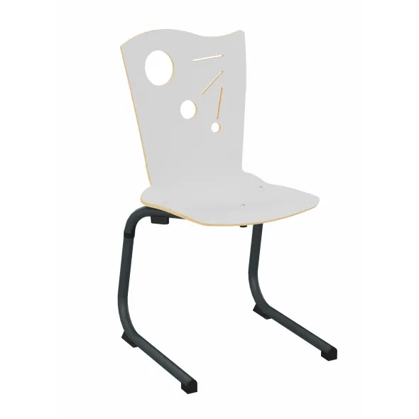 Chaise appui sur table Izoalu coque D - stratifié - piétement aluminium époxy - lot de 4