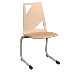 Chaise appui sur table Moda - coque bois - piètement acier époxy