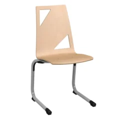 Chaise appui sur table Moda - coque bois - piètement aluminium époxy