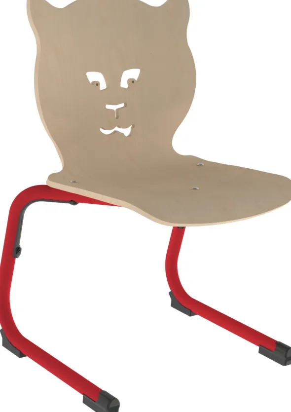 Chaise appui sur table Nala - coque bois hêtre - piétement acier époxy - taille 3 - lot de 4