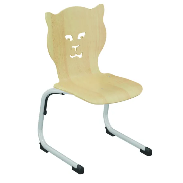 Chaise appui sur table Nala - coque bois hêtre - piétement acier époxy - taille 3 - lot de 4