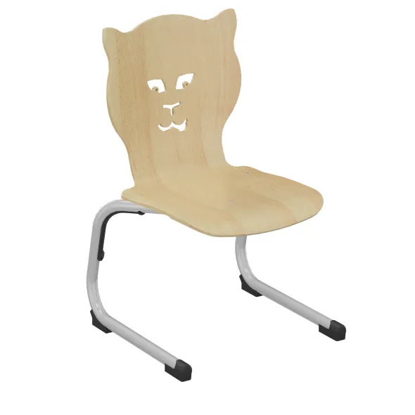 Chaise appui sur table Nala - coque bois hêtre - piétement acier époxy - taille 2 - lot de 4