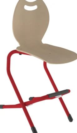 Chaise appui sur table réhaussée Bandana coque bois hêtre - piétement acier époxy