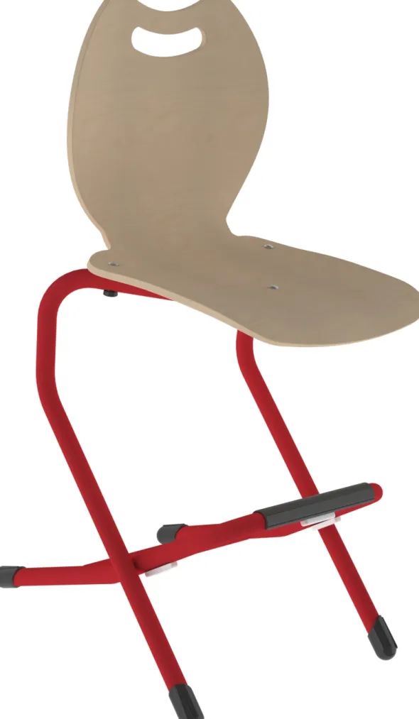 Chaise appui sur table réhaussée Bandana coque bois hêtre - piétement acier époxy