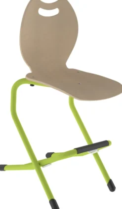 Chaise appui sur table réhaussée Bandana coque bois hêtre - piétement acier époxy