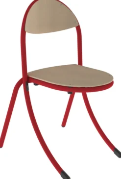 Chaise appui sur table Rond'O - assise dossier séparés hêtre - piétement acier époxy - taille 6 - lot de 4