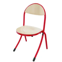 Chaise appui sur table Rond'O - assise dossier séparés hêtre - piétement acier époxy - taille 4 - lot de 4