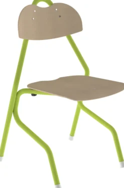 Chaise appui sur table Tempo - assise dossier séparés hêtre - piétement aluminium époxy - taille 6 - lot de 4