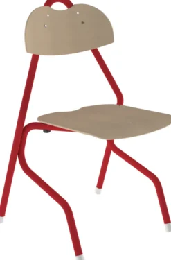 Chaise appui sur table Tempo - assise dossier séparés hêtre - piétement aluminium époxy - taille 6 - lot de 4