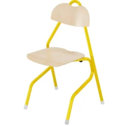 Chaise appui sur table Tempo - assise dossier séparés hêtre - piétement aluminium époxy - taille 6 - lot de 4