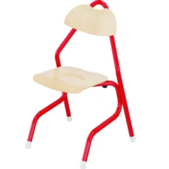 Chaise appui sur table Tempo - assise dossier séparés hêtre - piétement aluminium époxy - taille 4 - lot de 4