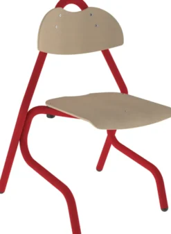 Chaise appui sur table Tempo - assise dossier séparés - hêtre - piétement acier époxy - taille 3 - lot de 4