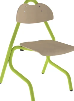 Chaise appui sur table Tempo - assise dossier séparés - hêtre - piétement acier époxy - taille 3 - lot de 4