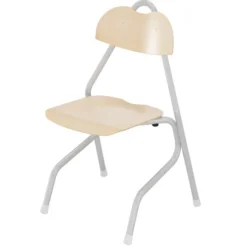 Chaise appui sur table Tempo - assise dossier séparés hêtre - piétement aluminium époxy - taille 5 - lot de 4