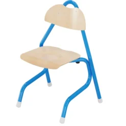 Chaise appui sur table Tempo - assise dossier séparés - hêtre - piétement aluminium époxy - taille 3 - lot de 4