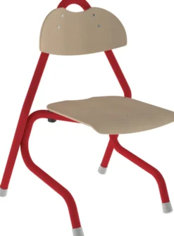 Chaise appui sur table Tempo - assise dossier séparés - hêtre - piétement aluminium époxy - taille 3 - lot de 4