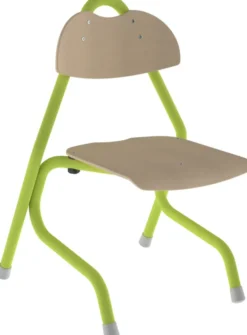 Chaise appui sur table Tempo - assise dossier séparés - hêtre - piétement aluminium époxy - taille 3 - lot de 4