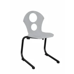 Chaise appui sur table ultra légère Izoalu coque E - hêtre teinté - piétement aluminium époxy - lot de 4
