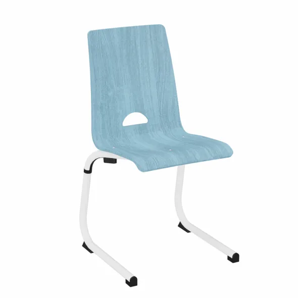 Chaise appui sur table Zen - coque bois - piétement aluminium - lot de 4