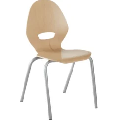 Chaise coque bois - Austin 2 - 4 pieds métal - hêtre verni naturel