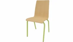 Chaise coque bois - Square - 4 pieds métal - hêtre verni naturel - empilable