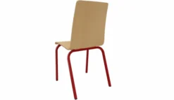 Chaise coque bois - Square - 4 pieds métal - hêtre verni naturel - empilable