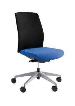 Chaise de bureau Akila - assise tissu B - dossier résille noir -