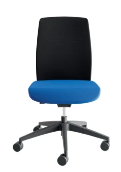 Chaise de bureau Akila - assise tissu B - dossier résille noir -