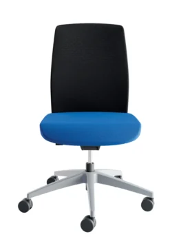 Chaise de bureau Akila - assise tissu B - dossier résille noir -