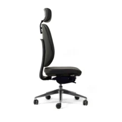 Chaise de bureau Artech - cuir - piétement aluminium poli - avec appui-tête
