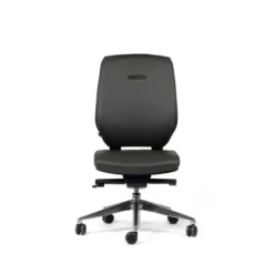Chaise de bureau Artech - cuir - piétement aluminium poli