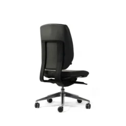 Chaise de bureau Artech - cuir - piétement aluminium poli