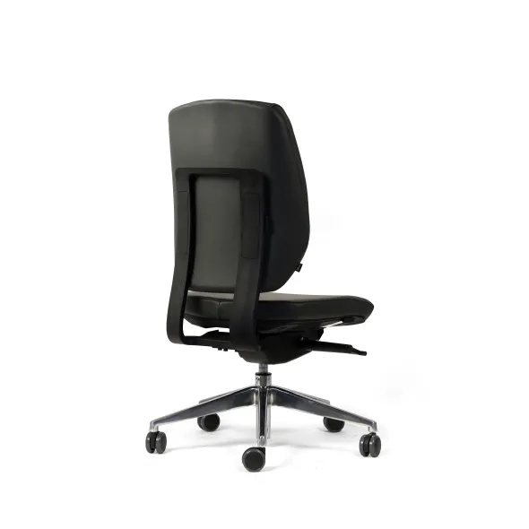 Chaise de bureau Artech - cuir - piétement aluminium poli