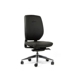 Chaise de bureau Artech - cuir - piétement aluminium poli