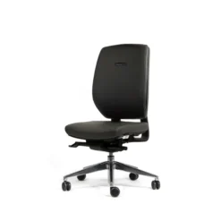 Chaise de bureau Artech - cuir - piétement aluminium poli