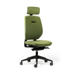 Chaise de bureau Artech - tissu - piétement noir - avec appui-tête