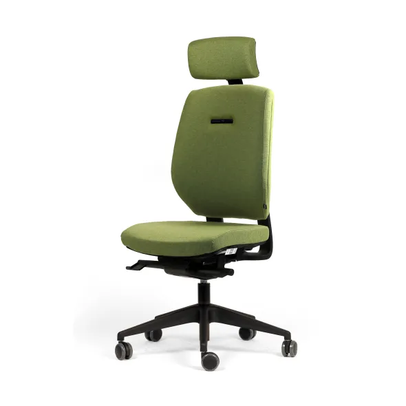 Chaise de bureau Artech - tissu - piétement noir - avec appui-tête