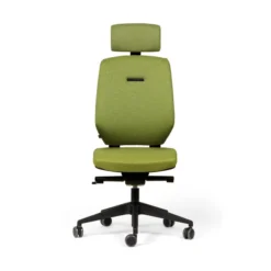 Chaise de bureau Artech - tissu - piétement noir - avec appui-tête