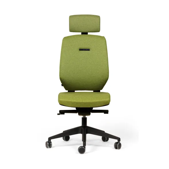 Chaise de bureau Artech - tissu - piétement noir - avec appui-tête