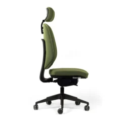 Chaise de bureau Artech - tissu - piétement noir - avec appui-tête