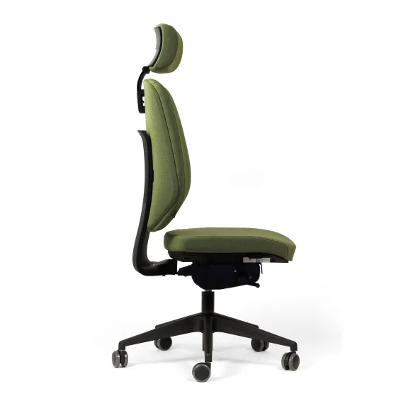 Chaise de bureau Artech - tissu - piétement noir - avec appui-tête