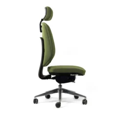 Chaise de bureau Artech - tissu - piétement aluminium poli - avec appui-tête